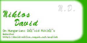 miklos david business card